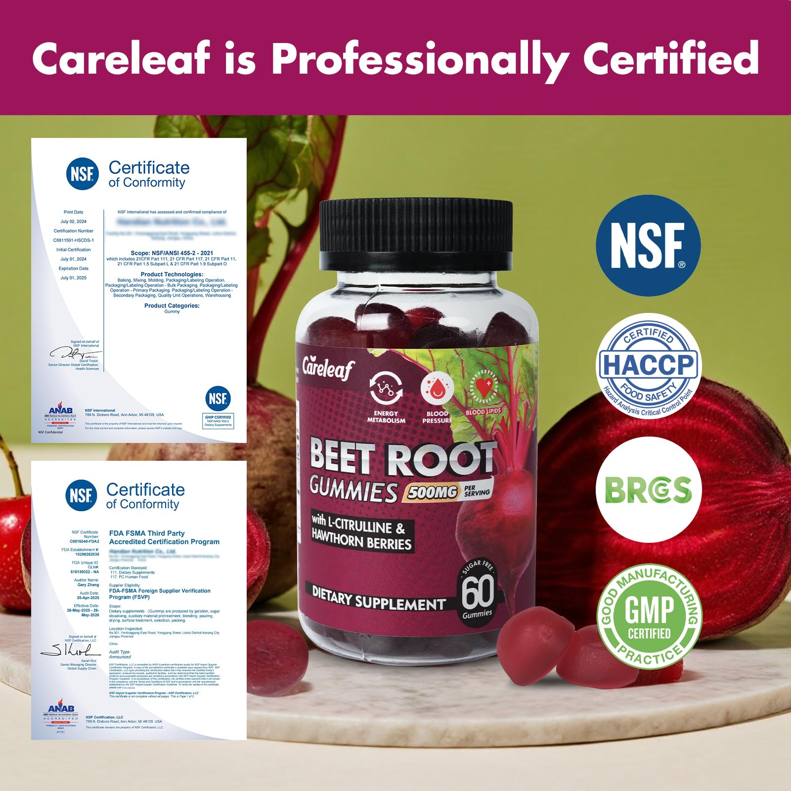 careleaf beet root gummies ready-to-go snack for on-the-go wellness