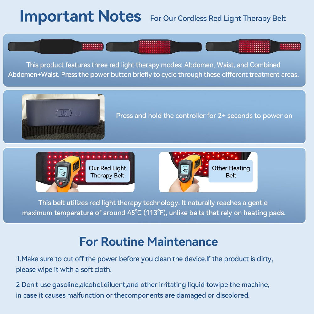 CAREMORR package includes belt, power adapter, and user manual