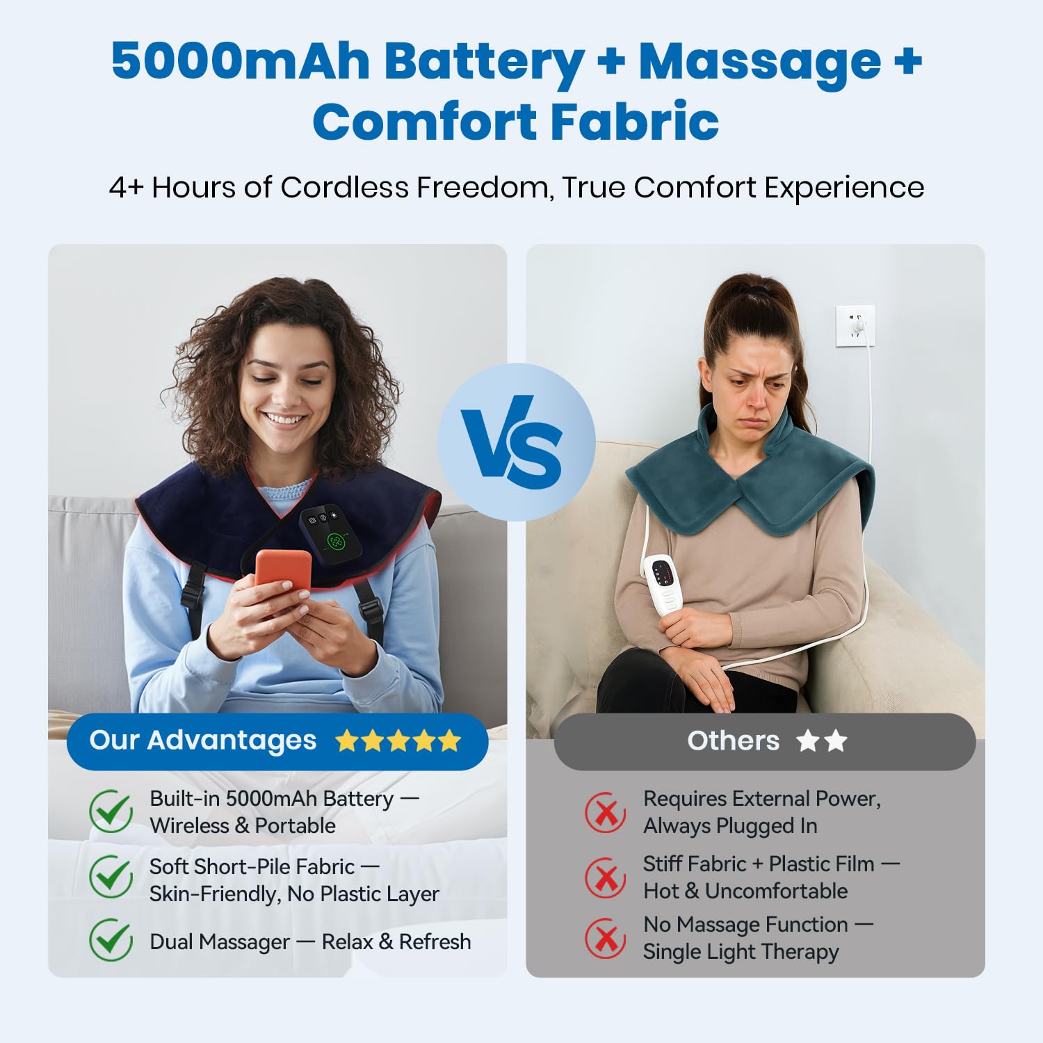 CAREMORR ultra-soft fabric hugging shoulders with flexible fit