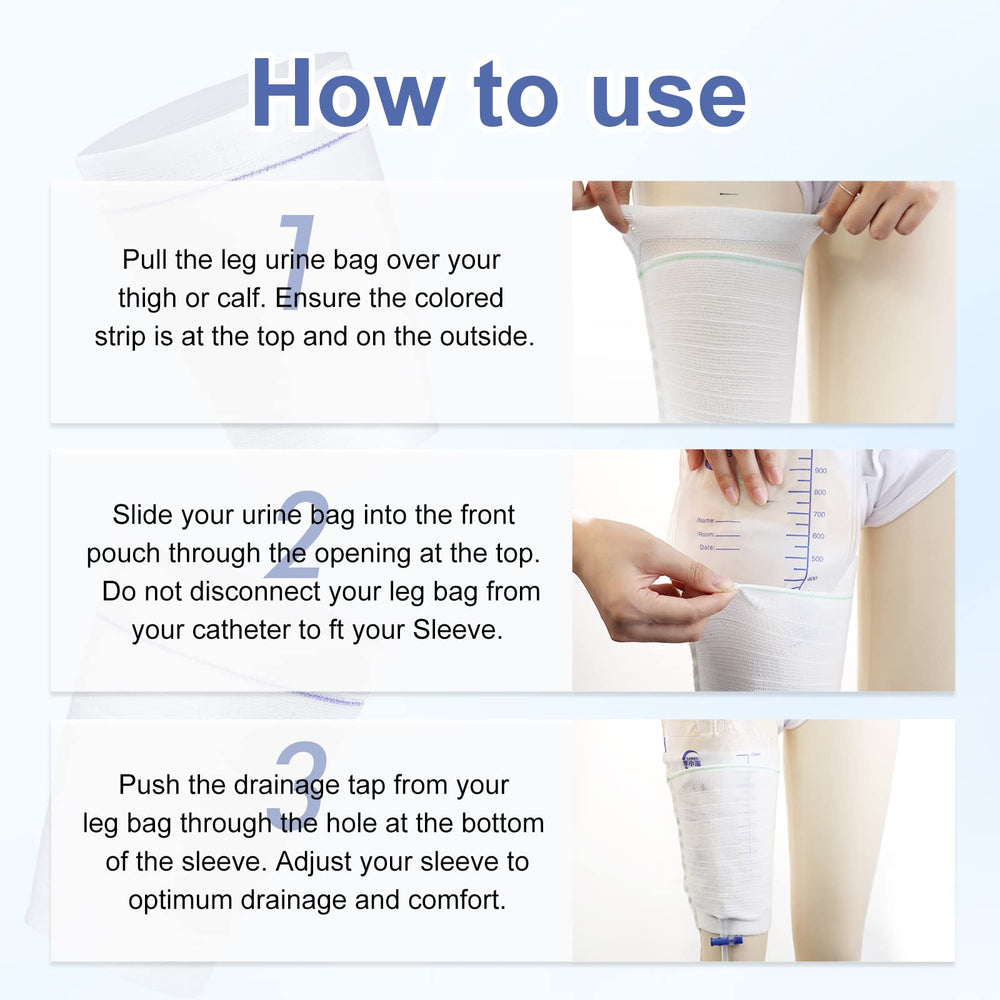 CARER Healthcare urine bag holder fixed on leg sleeve prevents slipping.