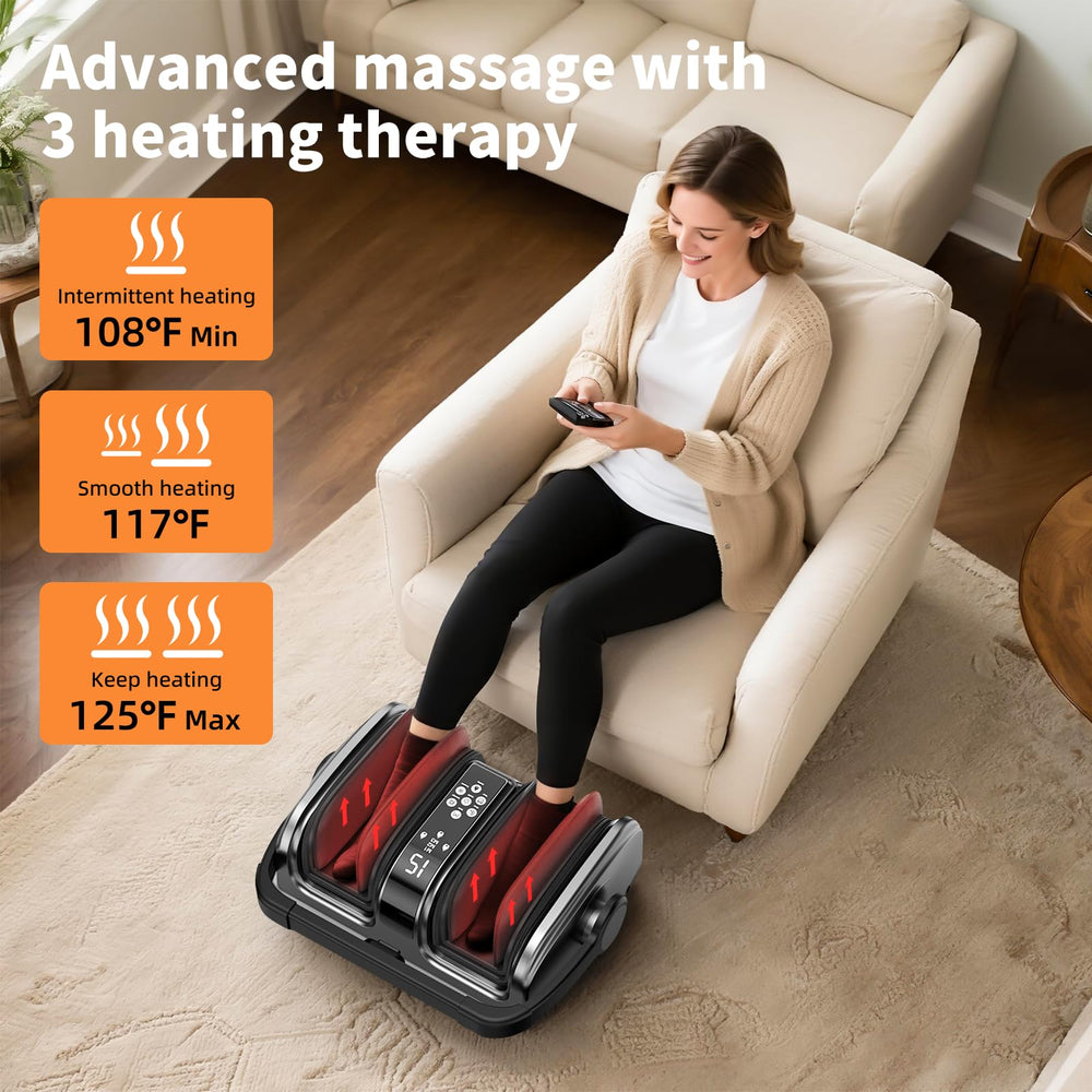 CARESKY Foot Massager with heat levels for personalized foot warmth.