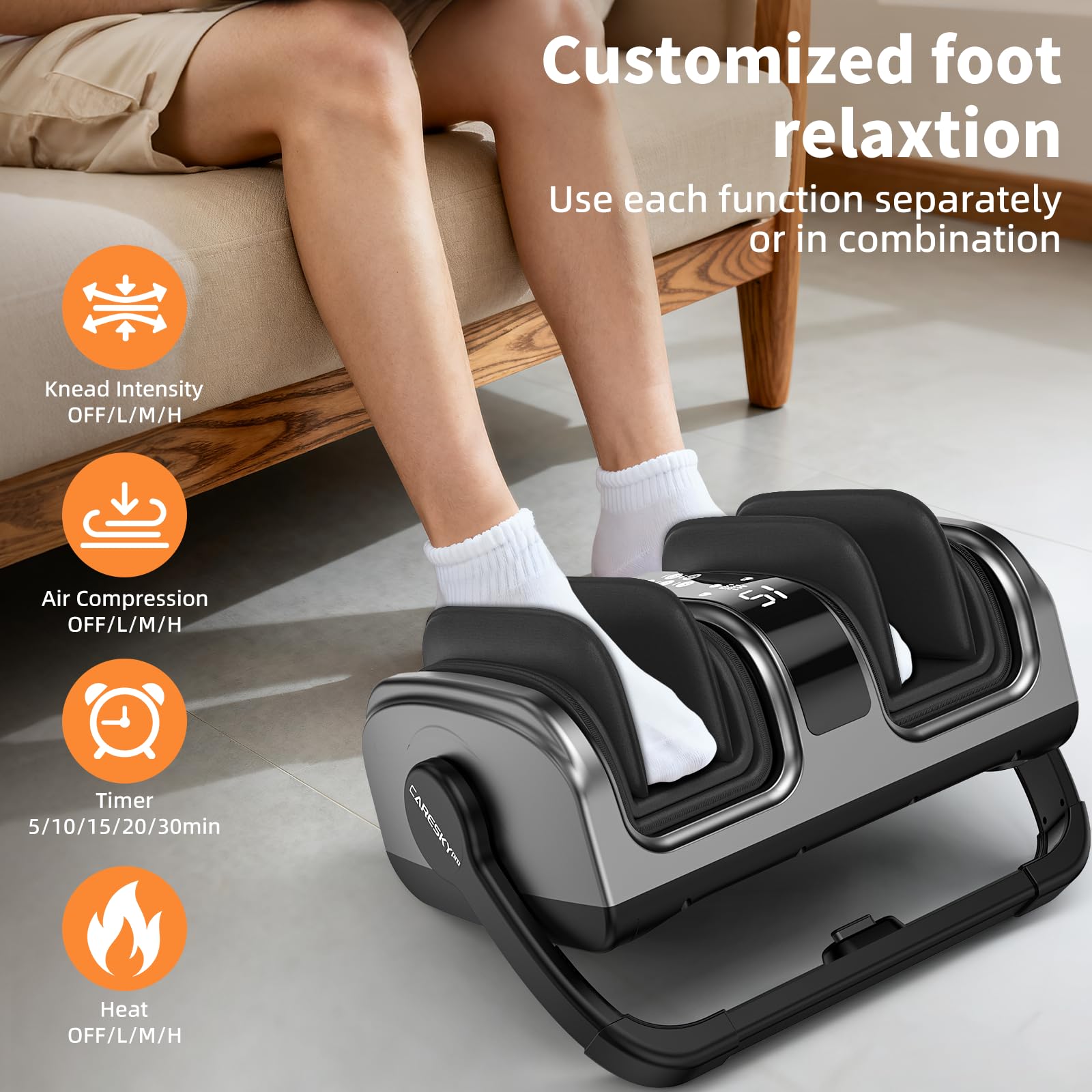 CARESKY Foot Massager removable liners for easy cleaning.