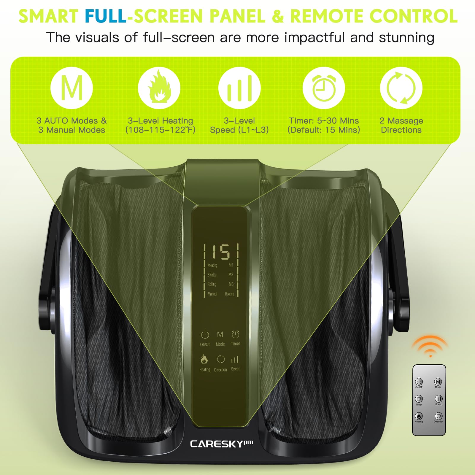 CARESKYpro foot massager auto-off timer prevents overuse during sessions