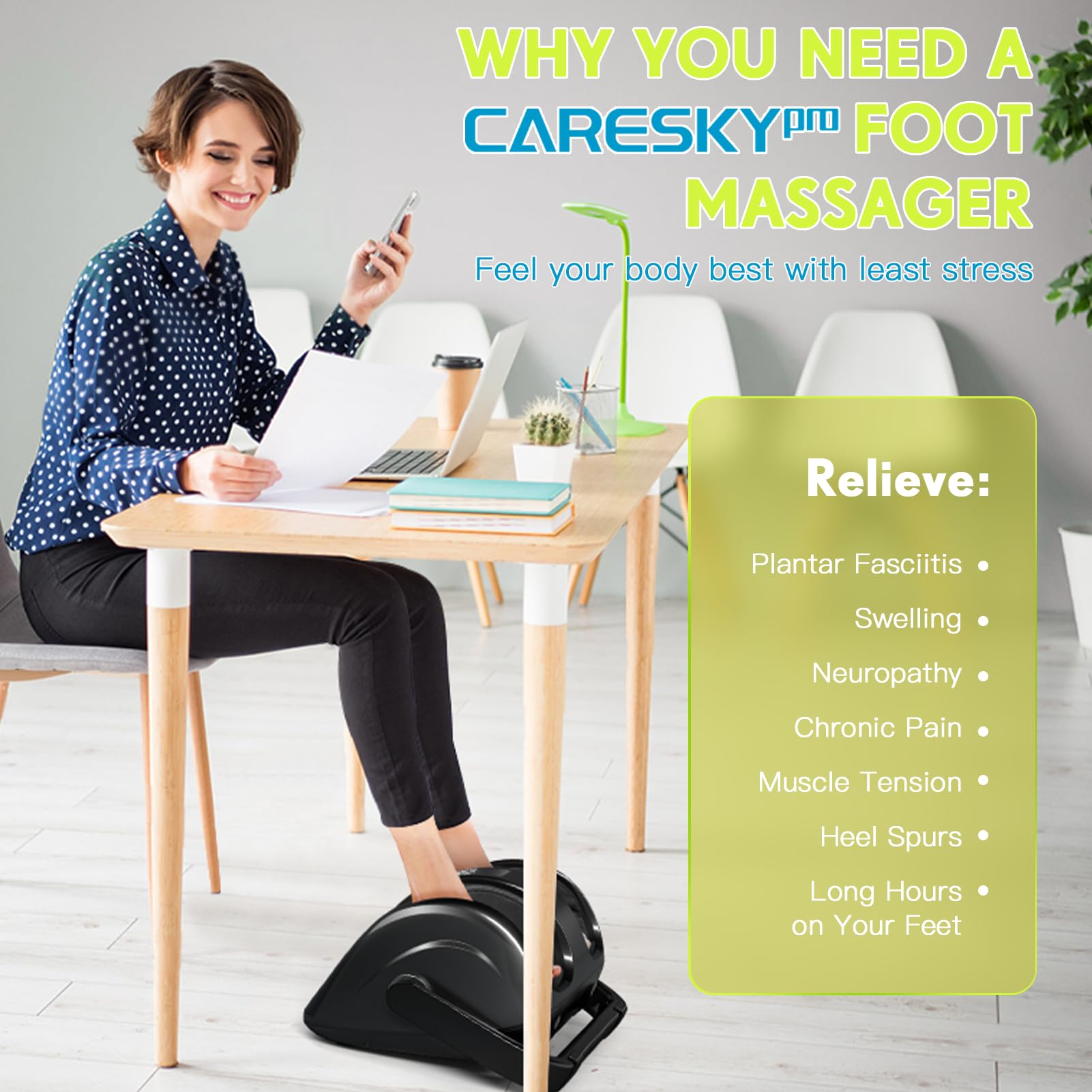 CARESKYpro foot massager supports plantar fasciitis relief and daily comfort