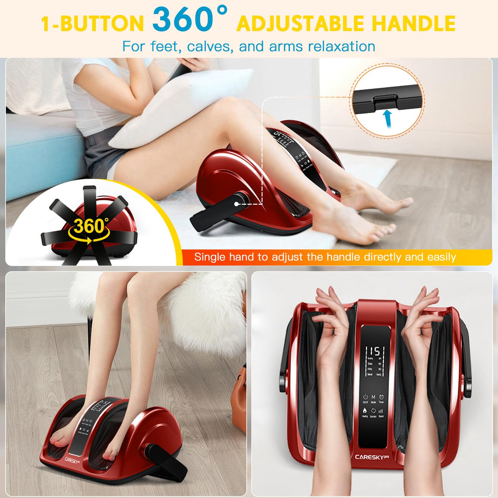 CARESKYpro massager used with socks for post-work relaxation.