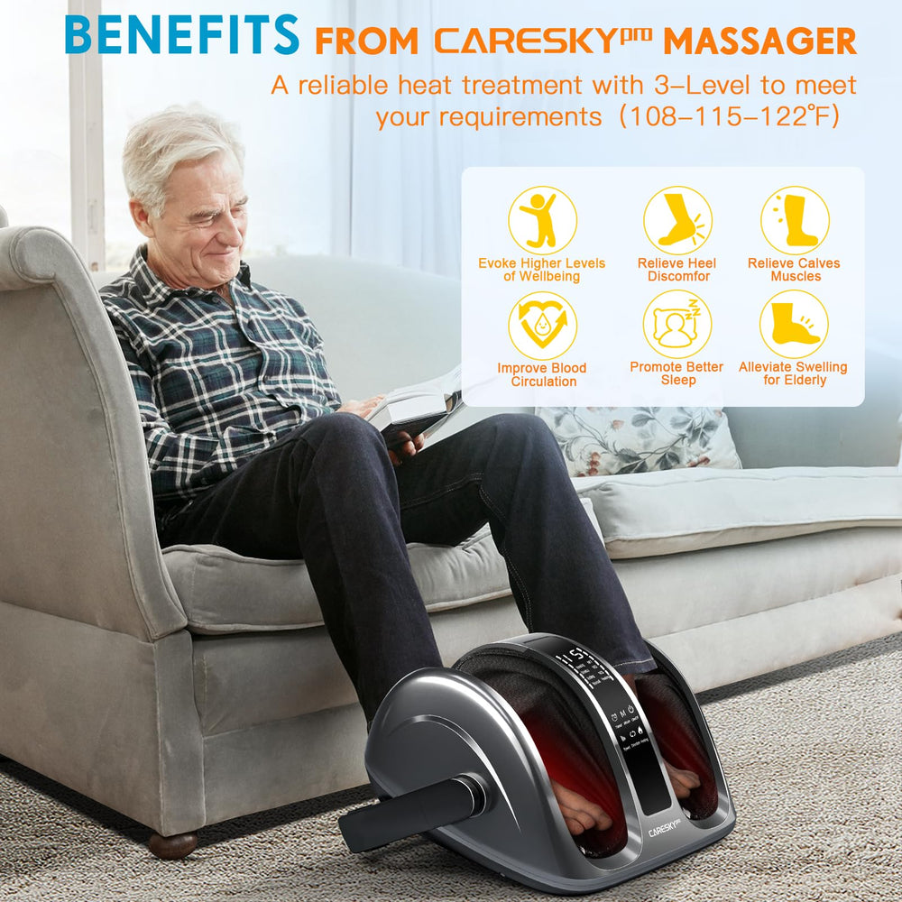 CARESKYpro Shiatsu Foot Massager with remote control for easy setup and use.