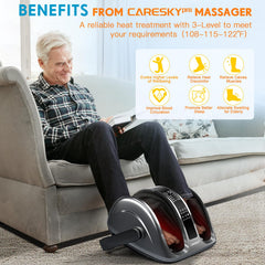 CARESKYpro Shiatsu Foot Massager with remote control for easy setup and use.
