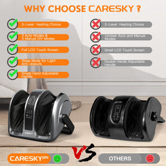 CARESKYpro Shiatsu Foot Massager side view with adjustable handle facilitates versatile positioning.