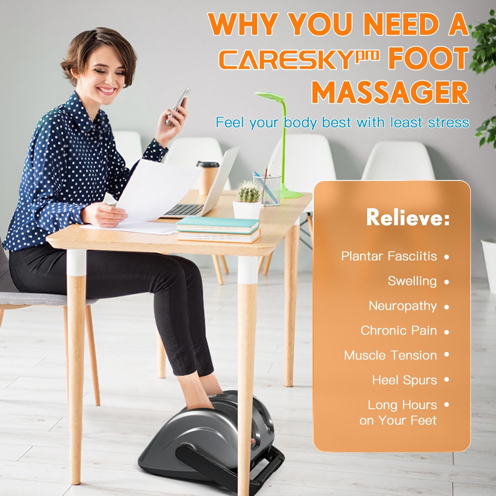CARESKYpro Shiatsu Foot Massager timer display helps set sessions easily.