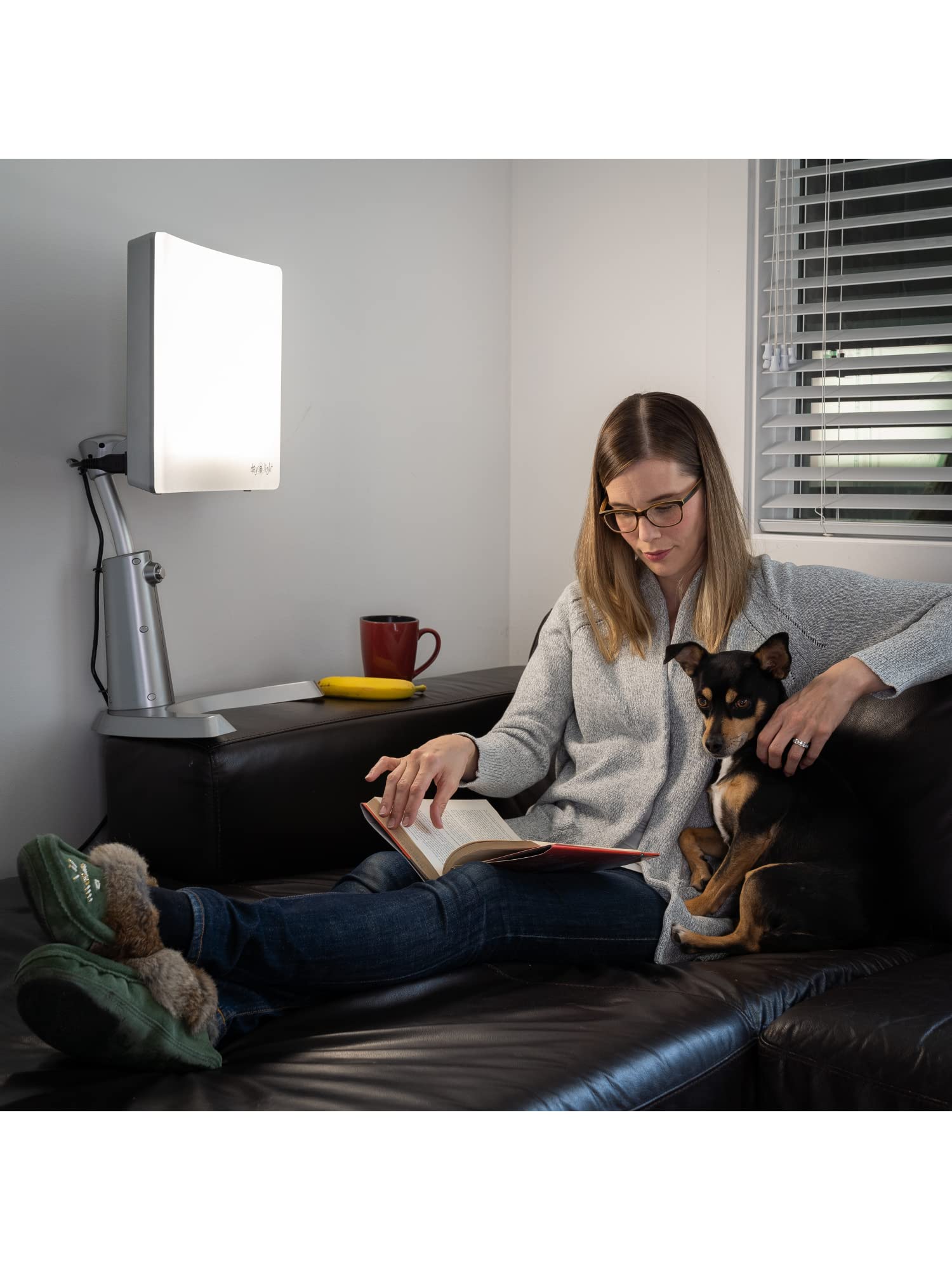 Carex Day-Light Classic Plus at adjustable height for personalized sessions.