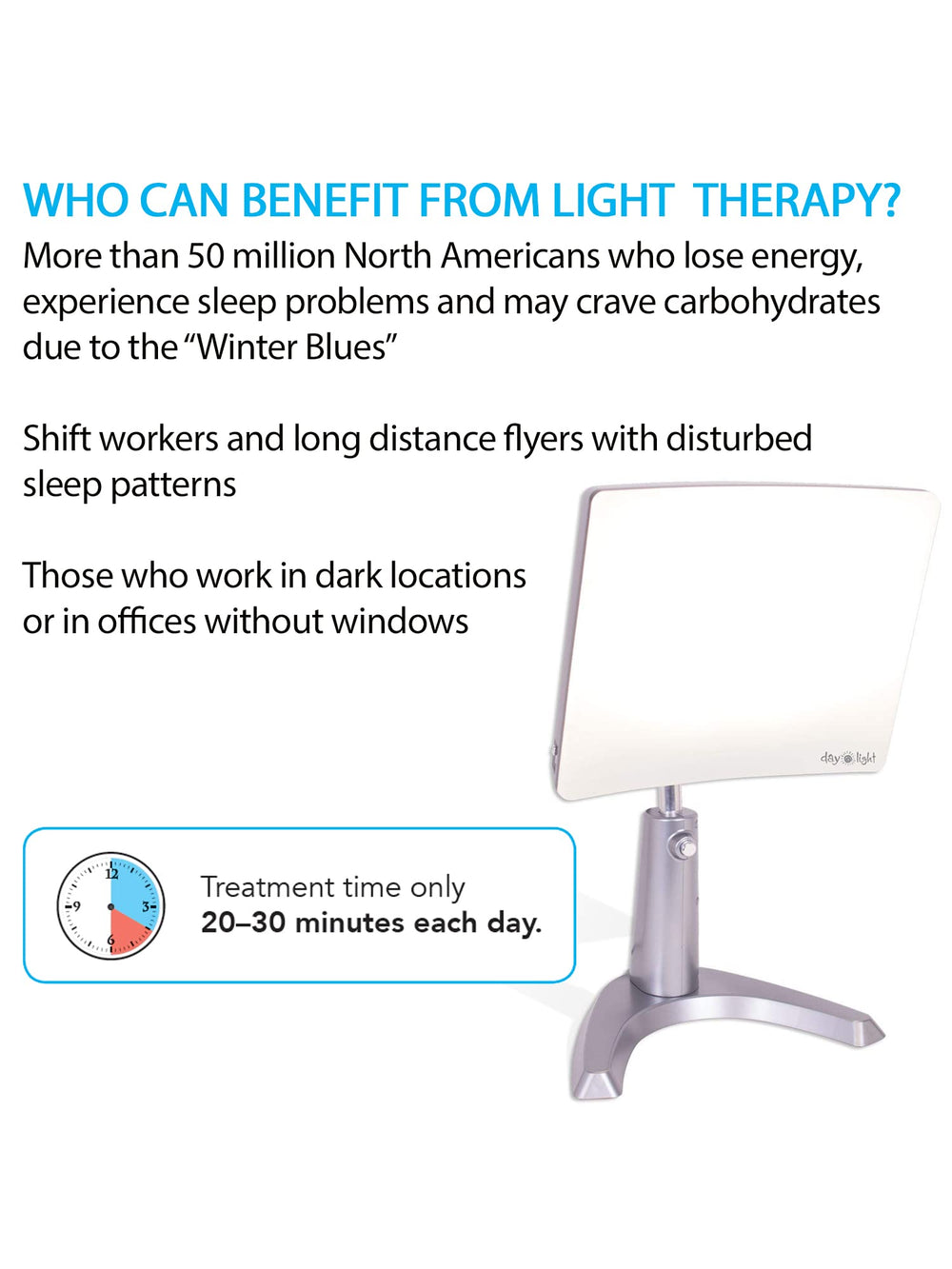 Carex Day-Light Classic Plus demonstrates two light settings for versatile routines.