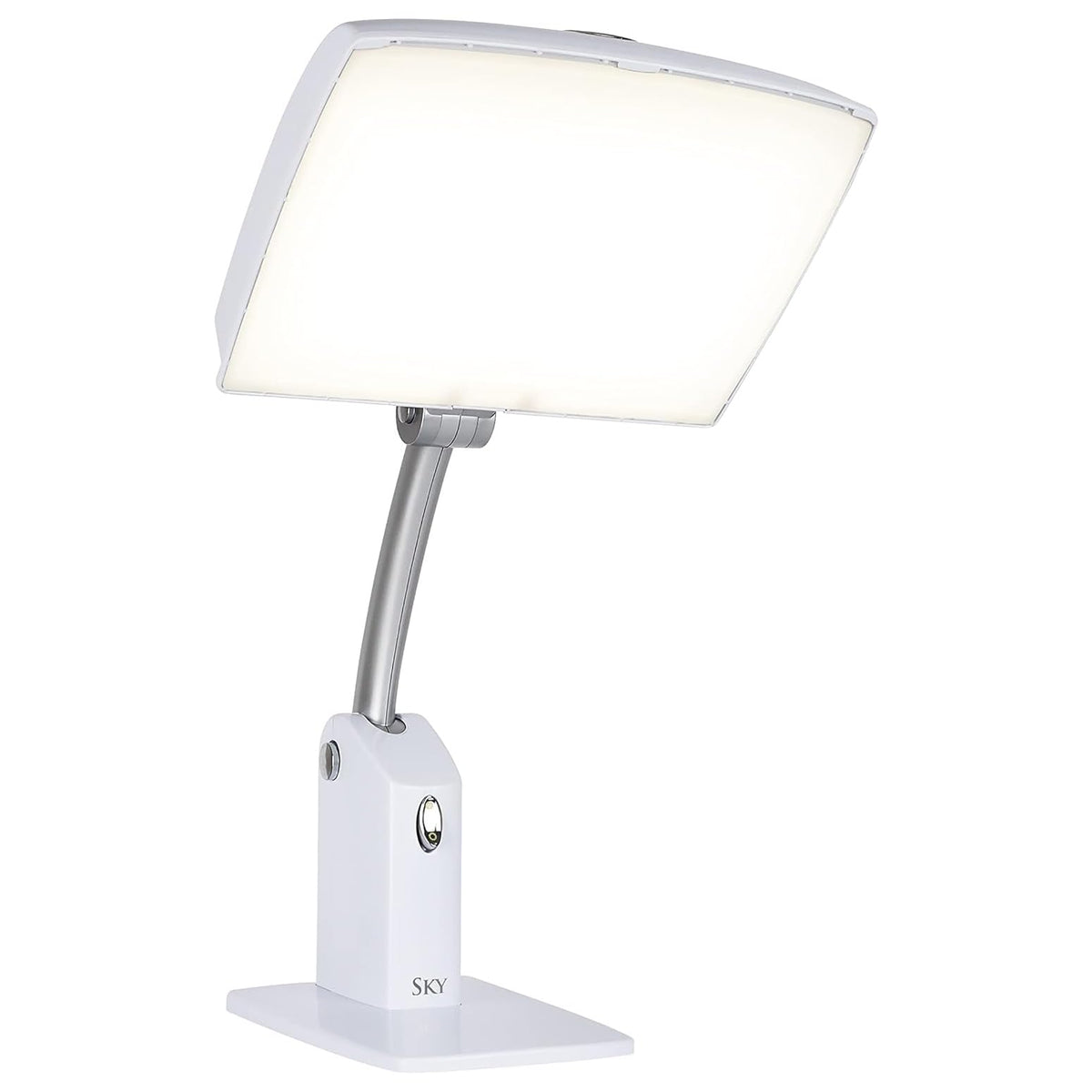 Carex Day-Light Sky lamp front view, compact desk-friendly design for daily use.