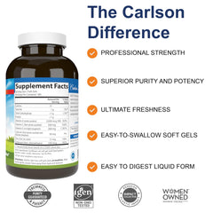 Carlson ACES + Zn softgels close-up highlighting potency and quality