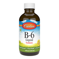 Carlson B-6 Liquid bottle, convenient alternative to pills for vitamin B-6.