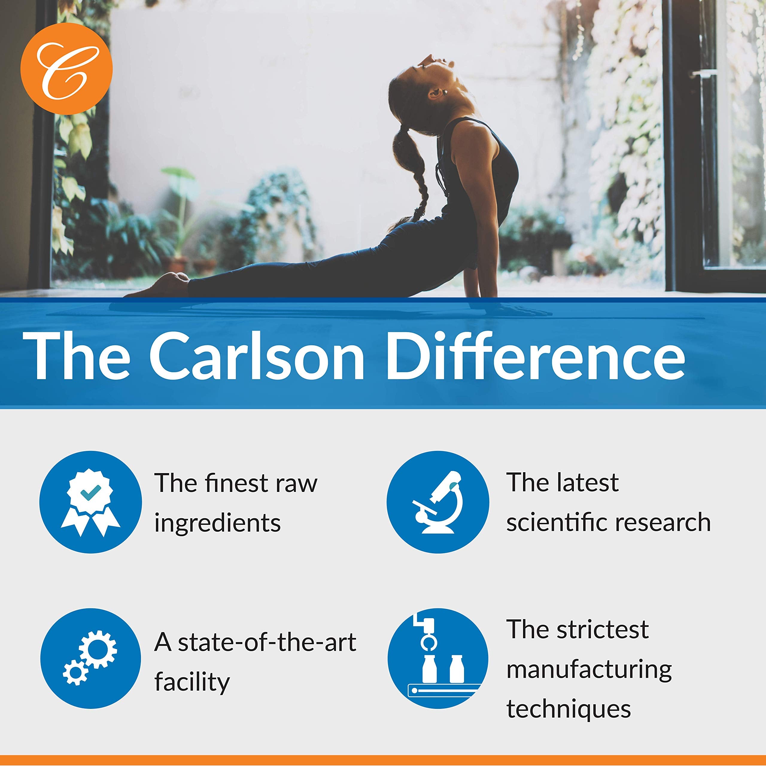 Carlson bone support softgel bottle on kitchen counter.
