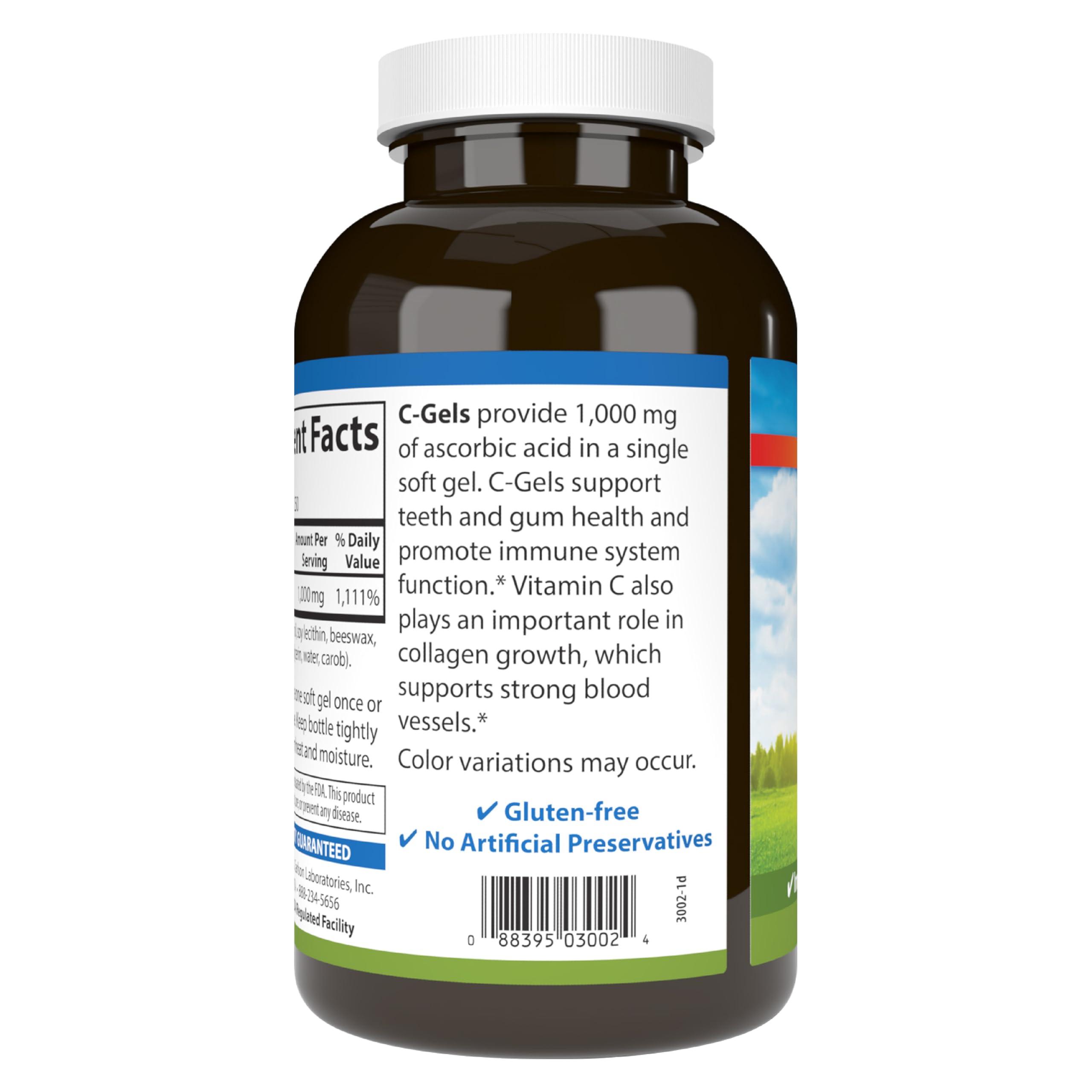 Carlson C-Gels texture close-up conveys premium softgel quality.