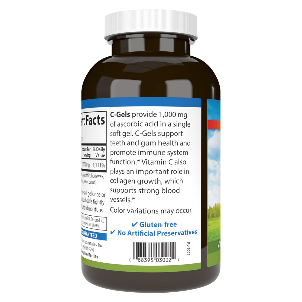 Carlson C-Gels texture close-up conveys premium softgel quality.