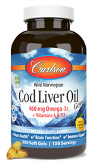 Carlson cod liver oil lemon bottle highlights Arctic sourcing and omega-3 richness