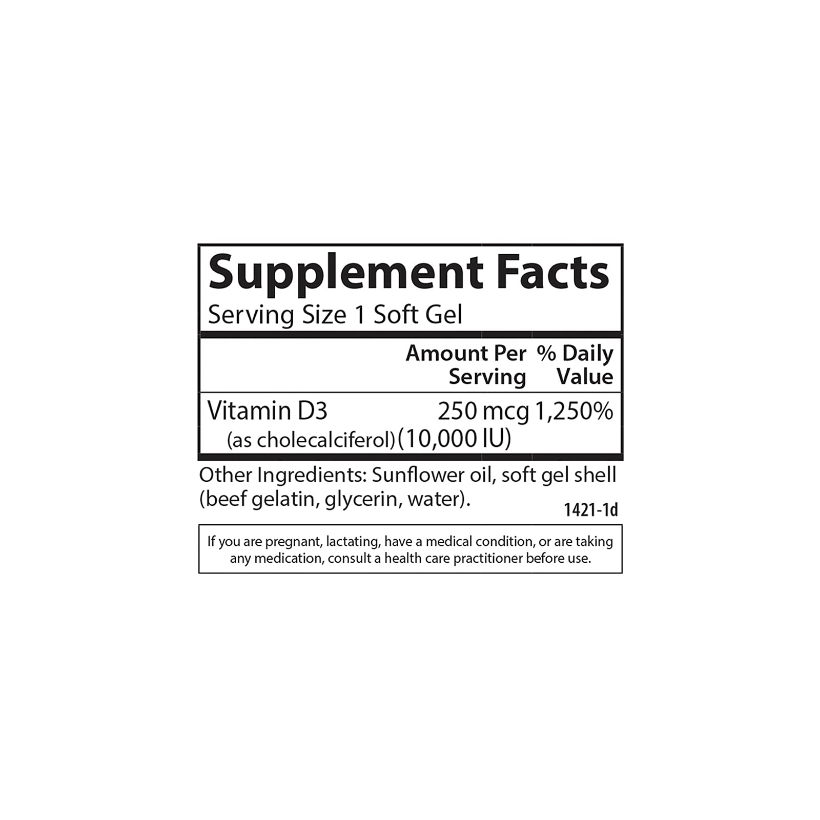 Carlson D3 daily dose open cap, convenient daily intake.