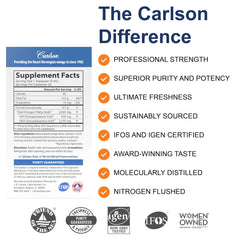 Pouring Carlson Elite DHA orange oil into a teaspoon for easy daily use.