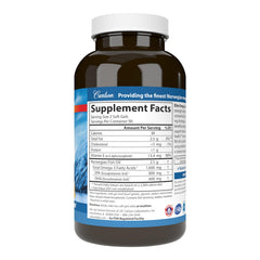 Carlson Elite Omega-3 Gems bottle with lemon label emphasizing sustainability