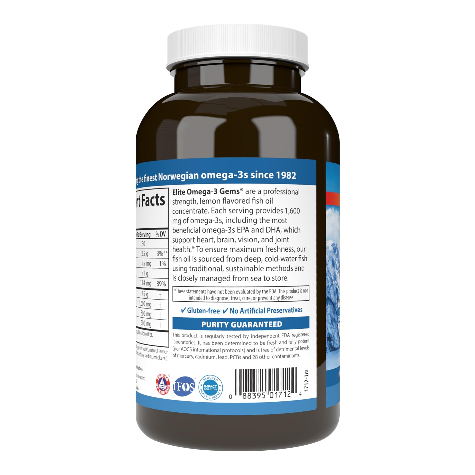 Carlson Elite Omega-3 Gems softgels closeup highlighting texture and potency