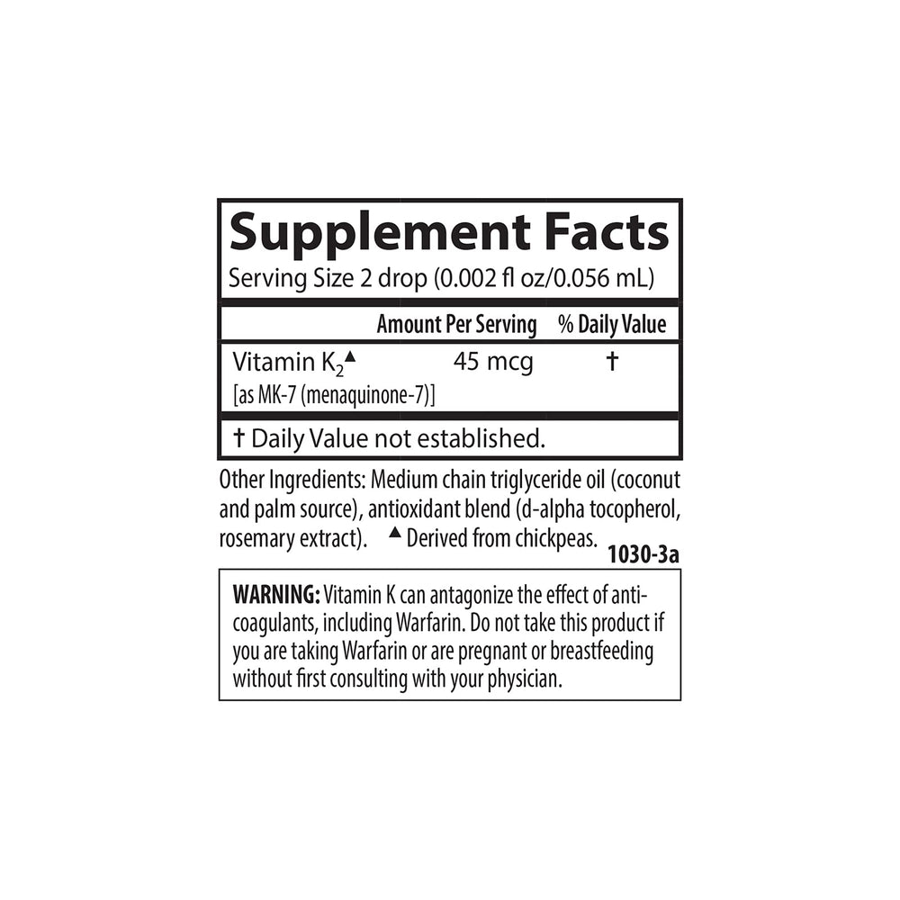 Carlson K2 MK7 vegetarian, non-GMO liquid supplement.