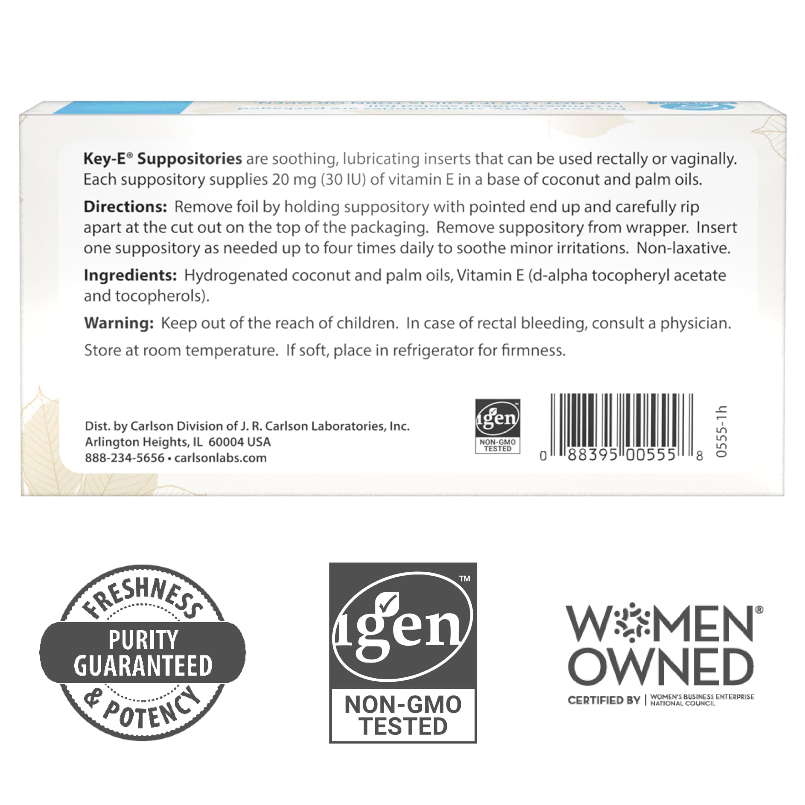 Carlson Key-E no probado en animales para tranquilidad.