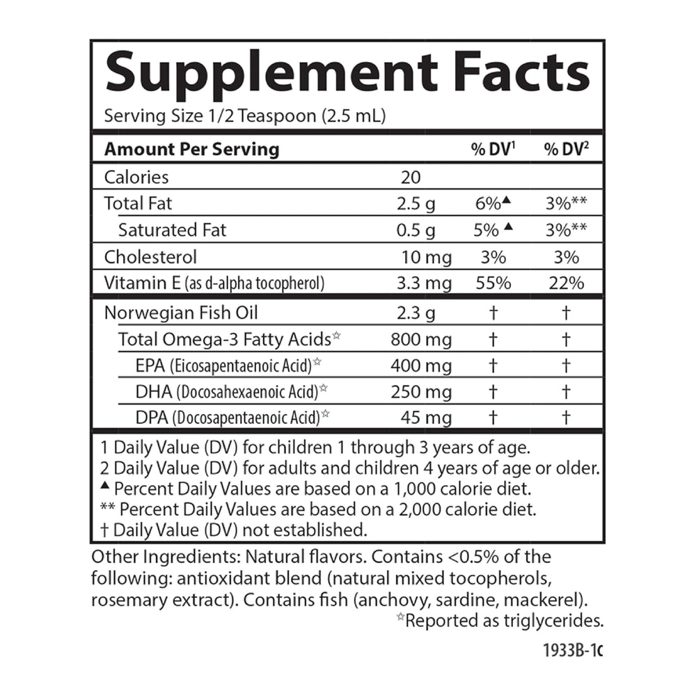 Dosing spoon included with Carlson Kids fish oil for precise servings