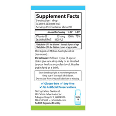 Carlson Kid's Super Daily D3 unflavoured liquid ready to mix with food.