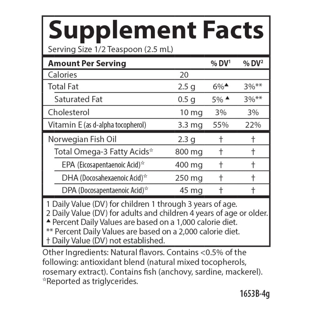 Carlson Kid's The Very Finest Fish Oil orange flavor makes daily serving pleasant.