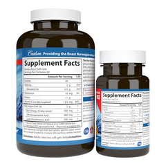 Carlson lemon soft gels being poured for easy daily dosage