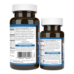 Carlson Maximum Omega Minis bottle with label highlights non-GMO certification.
