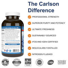 Close-up of Carlson omega-3 capsules highlighting lemon flavor for daily use