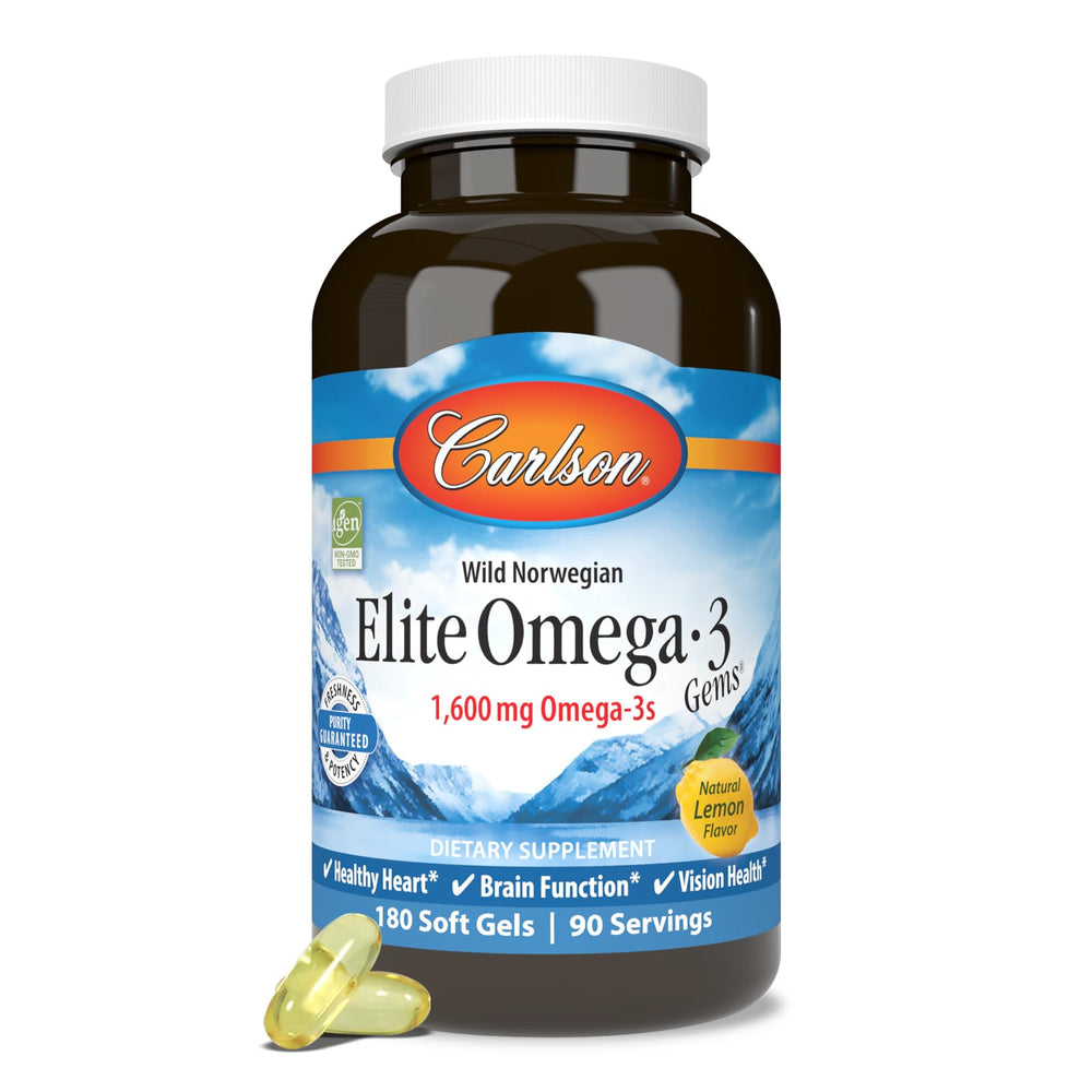 Carlson Omega-3 Gems lemon flavor pack for convenient daily supplementation