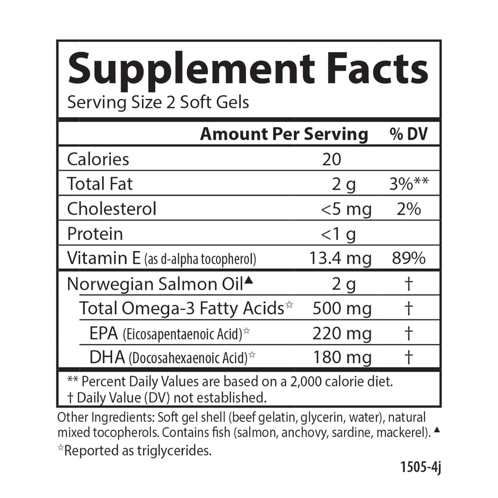Carlson Salmon Oil packaging and sustainability emphasis on shelf