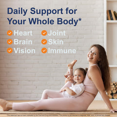 Carlson Salmon Oil softgels close-up, convenient daily omega-3 support