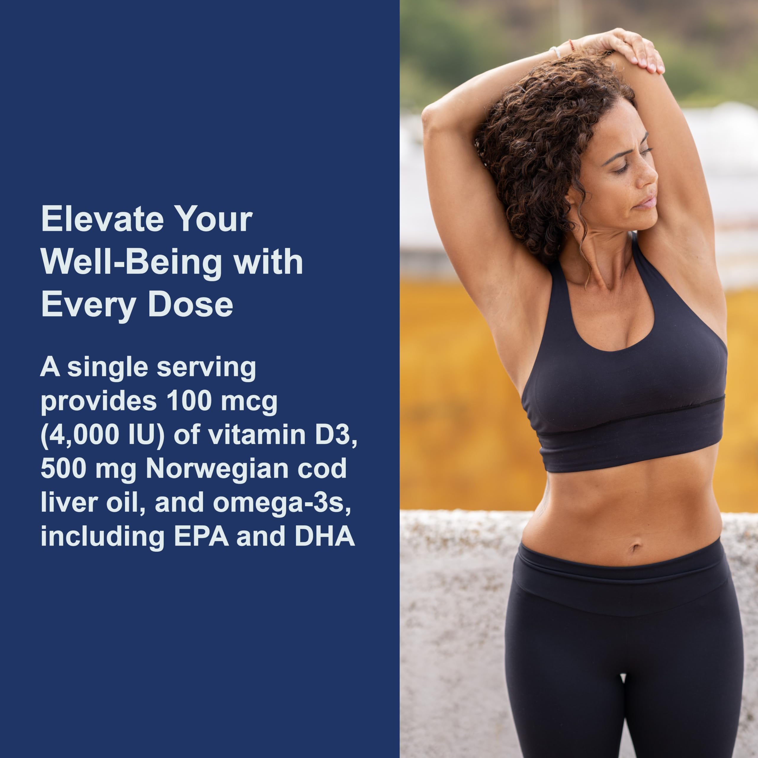 Carlson Solar D Gems bottle open with softgels visible.