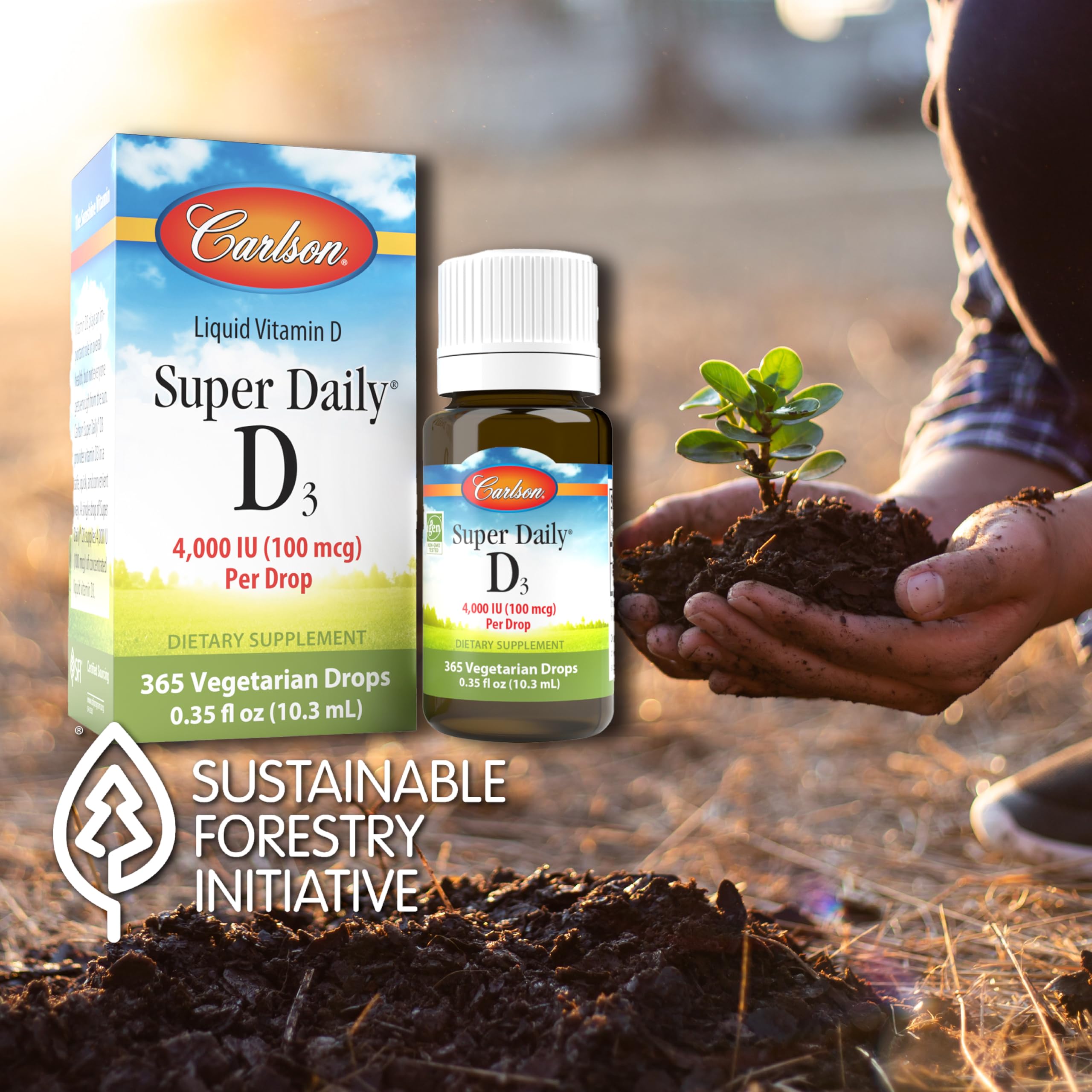 Unflavored liquid D3 pairs with foods and beverages without altering taste.