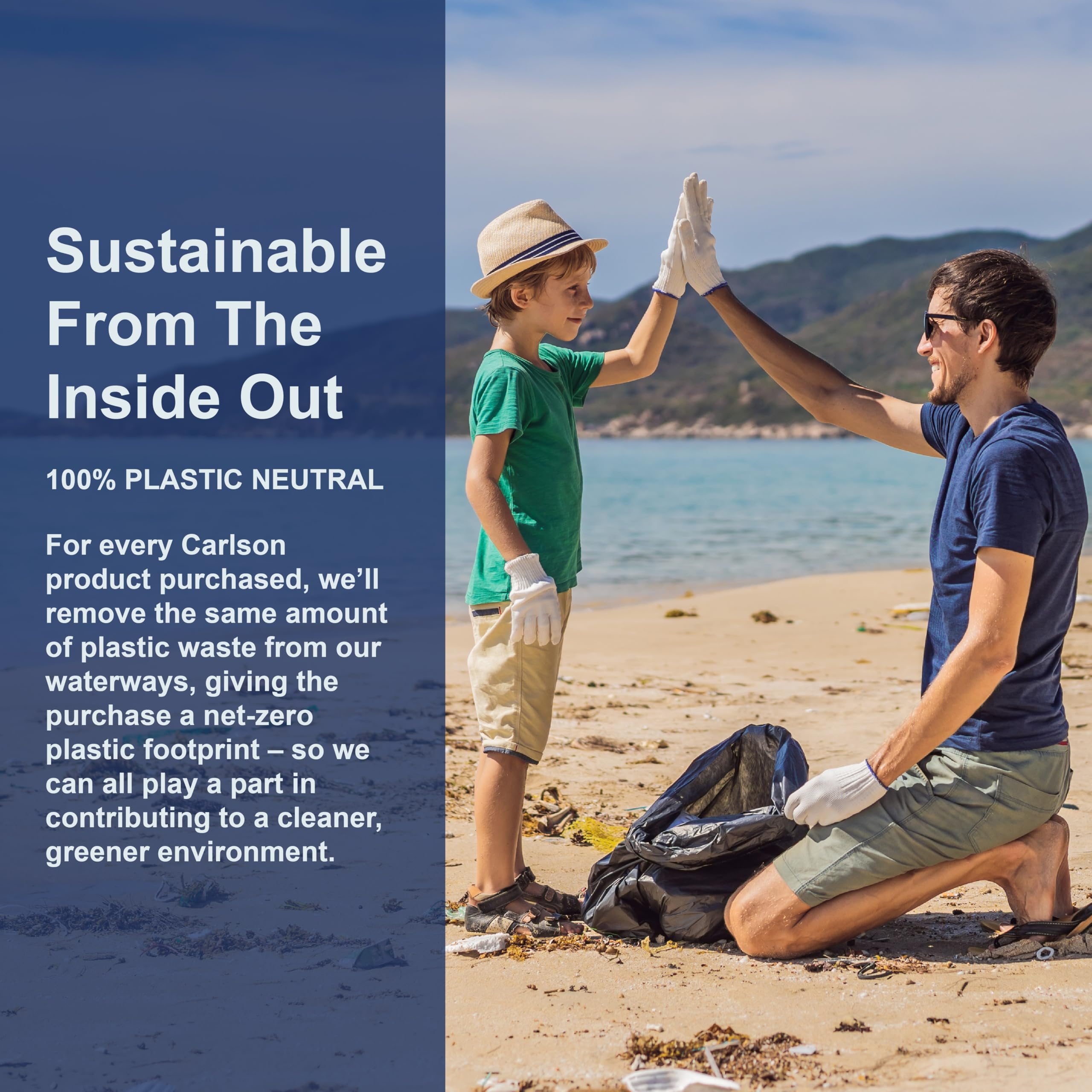 Sustainability badge on Carlson fish oil packaging