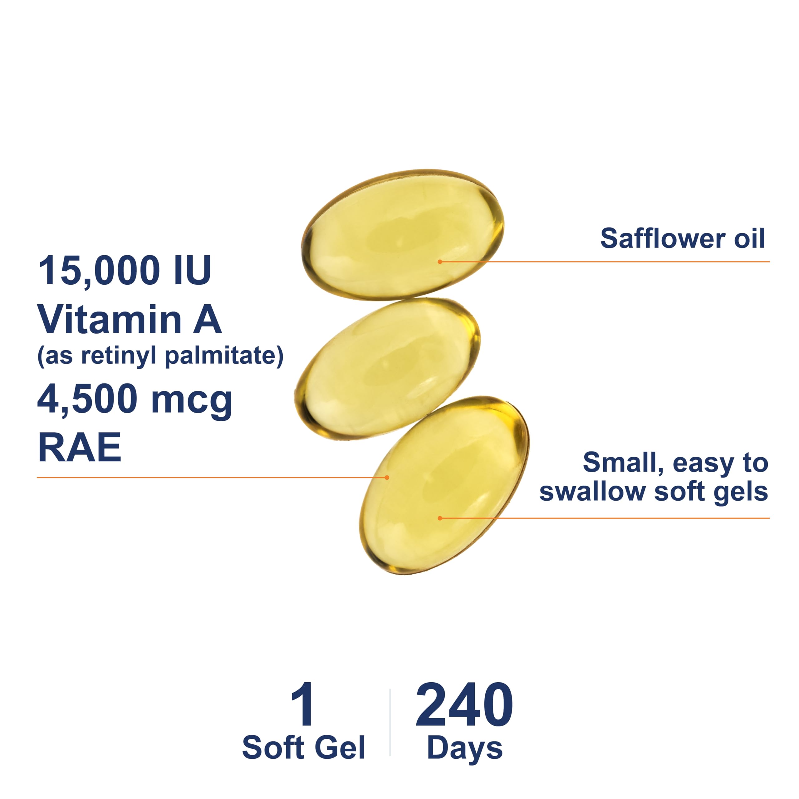 Carlson Vitamin A label details on the bottle highlighting potency and supplementation