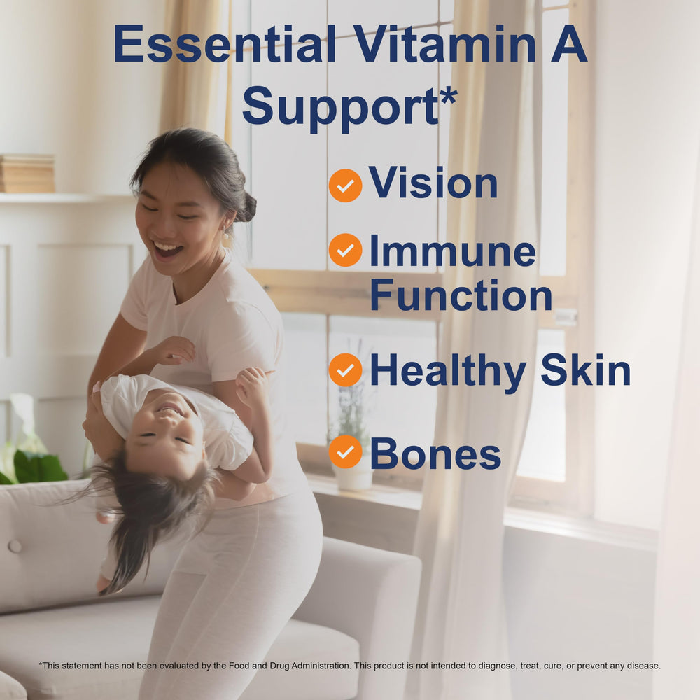 Carlson Vitamin A softgel pour into hand for a convenient daily dose