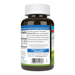 Carlson Vitamin D3 label closeup showing potency and dosage