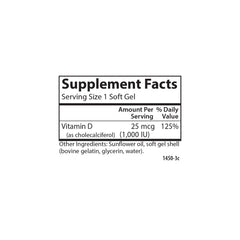 Carlson Vitamin D3 label detail communicates potency and quality