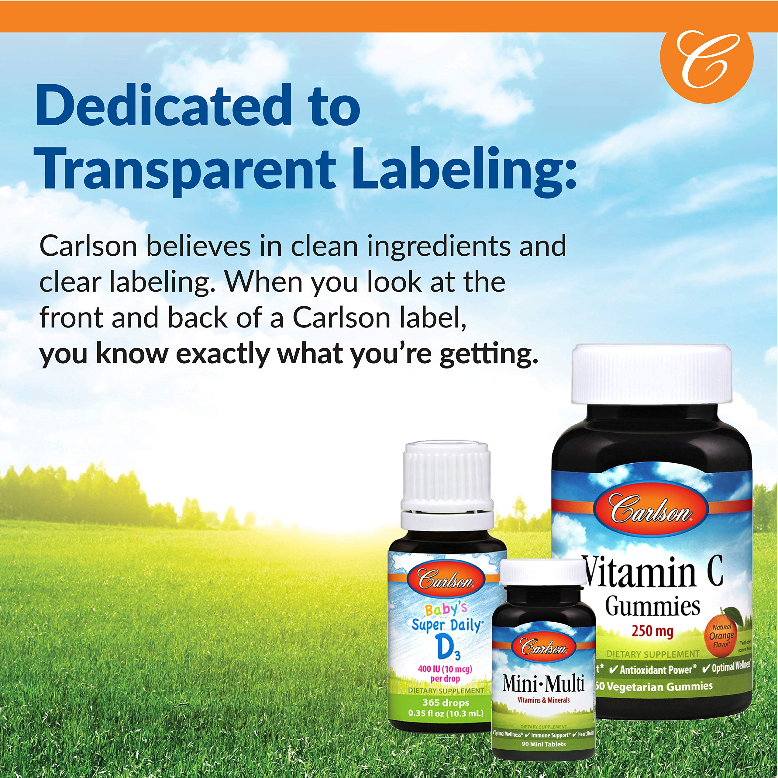 Carlson Vitamin D3 packaging and safety seal confirms trusted potency
