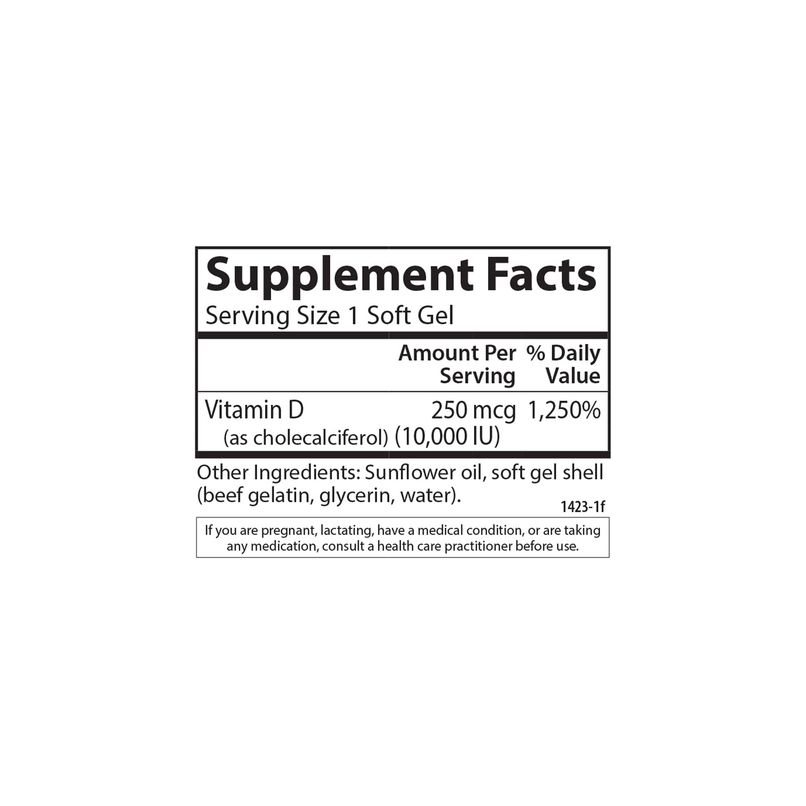 Carlson Vitamin D3 softgel capsule closeup in clear view