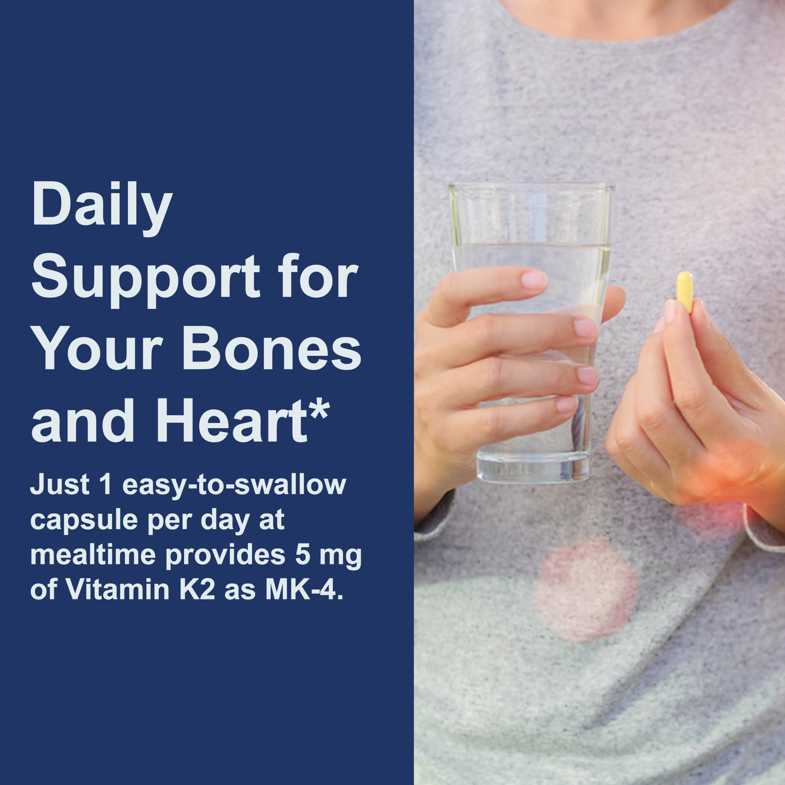 Carlson Vitamin K2 MK-4 capsules inside the bottle ready for daily use