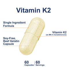 Label close-up of Carlson Vitamin K2 MK-4 highlighting MK-4 potency