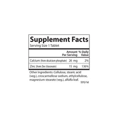 Carlson Zinc bottle beside skincare products signaling skin health support.