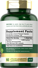 Carlyle Acai Berry Capsules packaging highlights Non-GMO and gluten-free formula